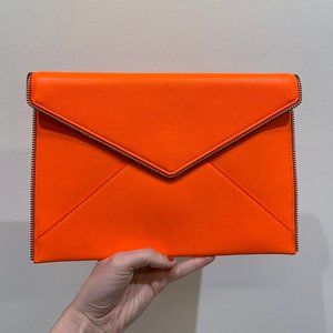 Rebecca Minkoff Neon orange clutch